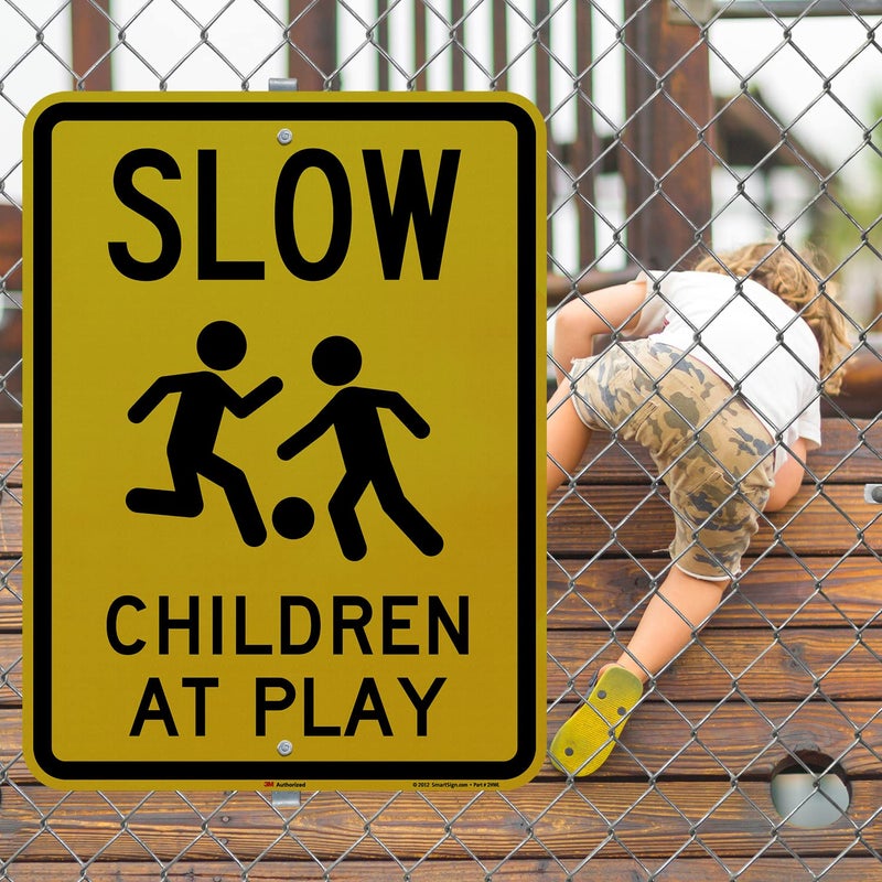 SmartSign "Slow - Children At Play" Sign | 18" x 24" 3M Engineer Grade Reflective Aluminum - Image 3